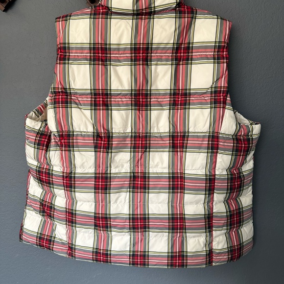 NEW WITH TAGS Talbots Stewart Puffer Plaid Vest Jacket Red White Plus Size 3XL - Picture 3 of 10